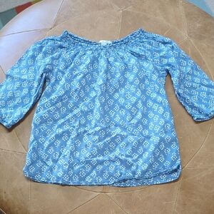 Boden Blue And White Patterned Women's Top